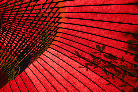 日本 东京传统红伞式特配文化纸伞同心花卉对象画幅红色图案阳伞图片