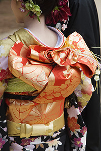 木野和圣奥比的日本妇女花卉窗扇民族碎花乐园和服遗产成年人腰带图案图片