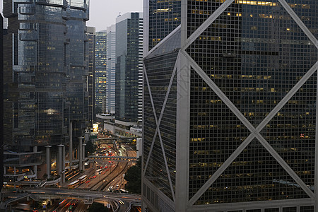中国香港新中国银行和街头升华的观感建筑学外观场景街道市中心办公楼城市建筑老虎经济图片