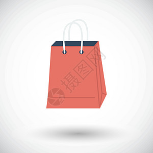 袋子商店单个图标销售包装商业黑色商品橙子绘画产品插图夹子图片