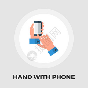 手握手机平面图标屏幕商业通讯器软垫按钮电子展示白色插图监视器图片