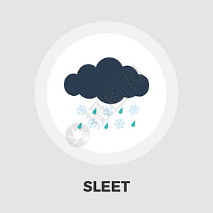 Sleet 图标平板季节天空插图艺术天气雪花黑色气旋气象雨滴图片