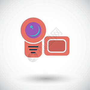 视频相机单平面图标夹子电气电子产品录像机运动摄像机数字化按钮技术娱乐图片