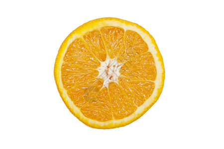 白底的切片果浆橙十字截面段横截面静物生产影棚水果对象圆形橙子营养健康饮食图片