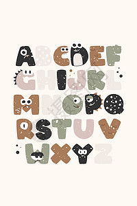 ABC 儿童海报矢量器 儿童快乐的字母表壁海报矢量器语言收藏插图乐趣教育卡通片孩子公司学校孩子们图片