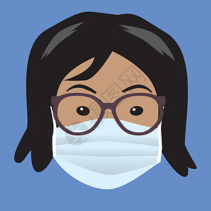 一张有面罩保护的脸医生医院疾病护士口罩流感医疗关爱图片
