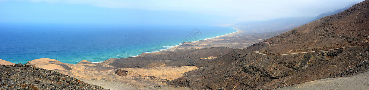 科菲特海滩的空中景象 富尔蒂文图拉海岸旅游岩石天空蓝色火山荒野海洋沙漠风景图片