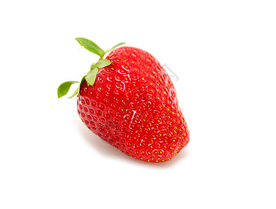 白色背景的单一草莓图片