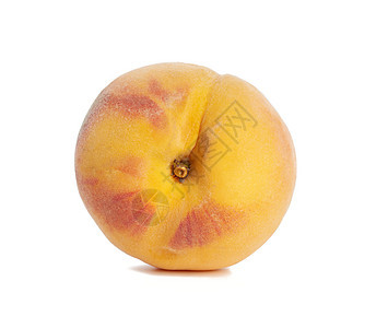 整个成熟的黄色桃子 白色背景上被孤立食物收成圆形水果甜点橙子营养工作室图片