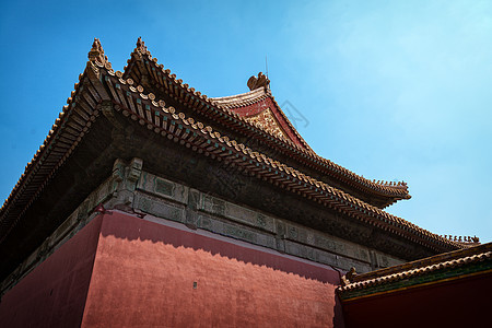 蓝天下中国传统建筑 蓝色天空下寺庙房子旅游历史遗产王朝城市地标建筑学文化图片