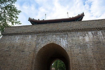 蓝天下中国传统建筑 蓝色天空下旅行地标红色文化历史遗产旅游小路建筑学花园图片