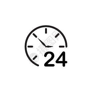 24 小时图标矢量插图设计手表工作顾客服务时间店铺圆形圆圈送货帮助图片