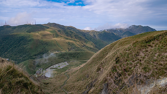 台湾台北长明山国家公园的吉青山周围自然景象天空旅行风景绿色旅游蓝色场地森林植物图片