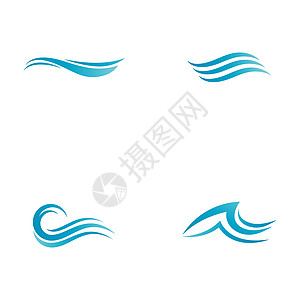 水波图标矢量设计公司海洋海浪热带海滩季节标识日出波浪假期图片