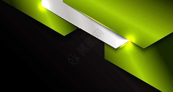 Banner网络模板 抽象绿色和银金属金属金属金属背景图片
