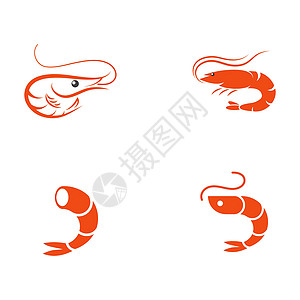 它制作图案虾矢量图标甲壳菜单美味海上生活对虾插图元素贝类海虾动物图片