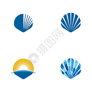 外壳矢量图标插图贝类海洋扇贝情调动物海岸热带沙龙星星牡蛎图片