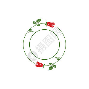 美丽玫瑰花花矢量图标艺术花瓣婚礼庆典叶子标识沙龙玫瑰植物花园图片