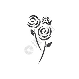 美丽玫瑰花花矢量图标庆典花园植物群玫瑰花瓣植物标识沙龙叶子艺术图片