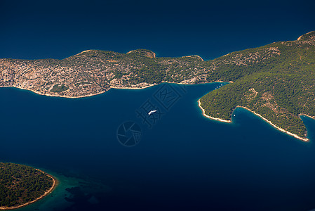 克罗地亚空中视图绿色假期风景海景天线航空天堂海洋海岸蓝色图片
