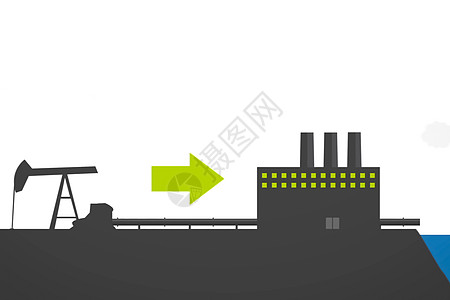 工厂石油生产和加工方案的说明 从井到植物网络插图钻机萃取燃料场地推介会钻孔横幅阀门背景图片
