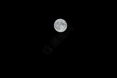 月亮升起夜月中满月月光场景时间行星宇宙圆形月亮天文学蓝色反射插画