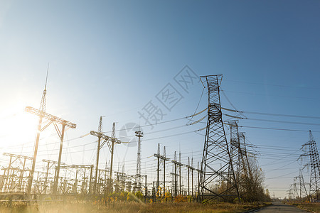 电力配电站大型高塔传播网格车站活力力量阳光电气工业金属变压器图片