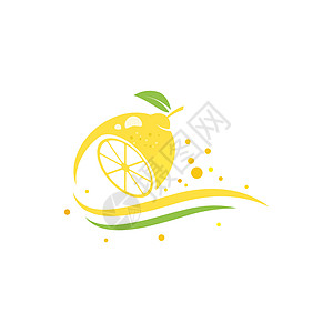 新鲜柠檬图标矢量说明食物种子收藏果汁标识热带叶子香橼插图水果图片