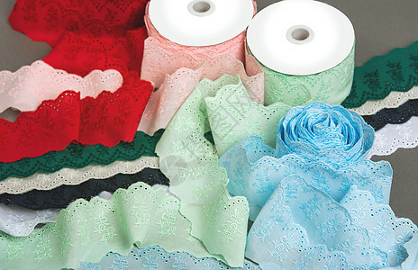 彩色棉花天然带带丝带的标签卷筒管连衣裙纺织品纤维材料缝纫裁缝卷轴衣服织物图片