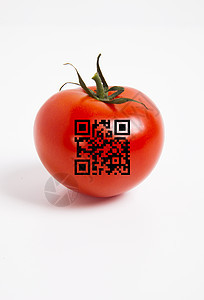 特写番茄 用条码覆盖白底背景的西红柿营养健康饮食节食蔬菜食物身份静物对象特写视图图片