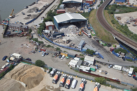 Arial 工业建筑和再循环厂的Arial视图环境问题英语港区首都回收码头景观建造缆车铁路图片