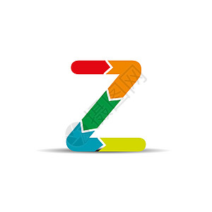 字母 Z 由五个彩色箭头组成图片