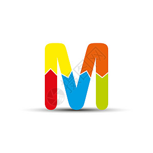 字母 M 由五个彩色箭头组成图片