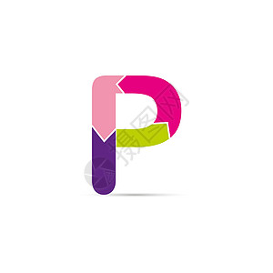 字母 P 由四个彩色箭头组成图片