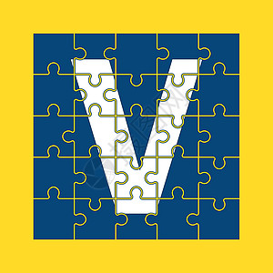 字母 V 由谜题拼图组成图片