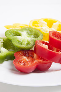 切碎的胡椒静物红色青椒节食沙拉健康饮食黄色种子影棚绿色图片