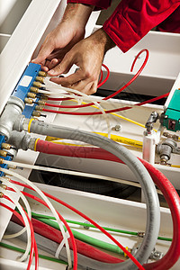 修理电缆和电线电路的技术技术员出口工程师力量插头检查职业电压电工工人建筑图片