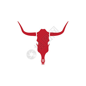 Bull Skull 矢量图标插图奶牛标识危险喇叭水牛表演牛仔动物牧场长角牛图片