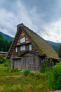 Gogimachi村农庄遗产农家茅草村庄历史性文化稻草历史地标合掌图片