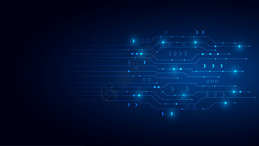 高科技数字数据连接系统芯片处理器电气插图蓝色工程概念电路木板互联网背景图片