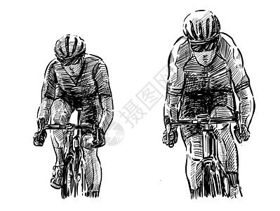 自行车比赛的手绘画图男人铁人骑士活动耐力插图运输赛车锦标赛绘画图片