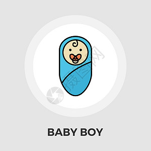 婴儿男孩平面图标玩具唱歌艺术夹子男生插图男婴微笑绘画新生图片