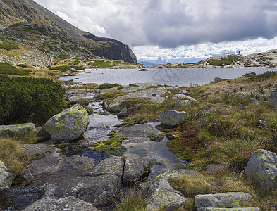 美丽的山湖 有野生河流 山 斯洛伐克图片