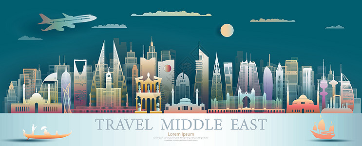 中东地标与多姿多彩的现代建筑相比图片