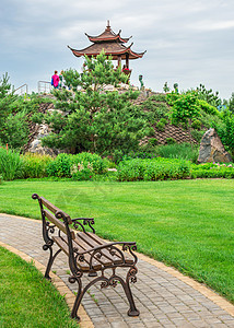 乌克兰伏洛达卡村岛瀑布餐厅花朵公园雕塑操场石窟旅行旅游植物园背景图片