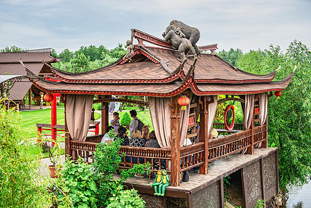 乌克兰伏洛达卡村岛胡同凉亭植物园旅游绿地小路餐厅娱乐瀑布花朵图片
