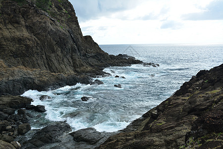 Daano海滩度假胜地岩石形成和海水编队巨石天空海洋海浪土地旅游山脉极光蓝色图片