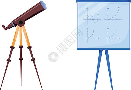 平板彩色矢量物体组装计算观星几何学教育插图图表学校天文学科学成套图片