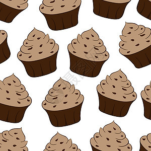 甜甜甜甜甜点无缝模式 矢量插图 请您看看这些巧克力蛋糕的味道巧克力蛋糕磨砂小吃面包冰镇庆典黄油杯子奶油图片