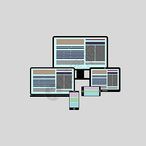 计算机监视器 笔记本电脑 平板电脑和智能手机 有图片o药片小样技术网络展示商业软垫网页设计界面图片